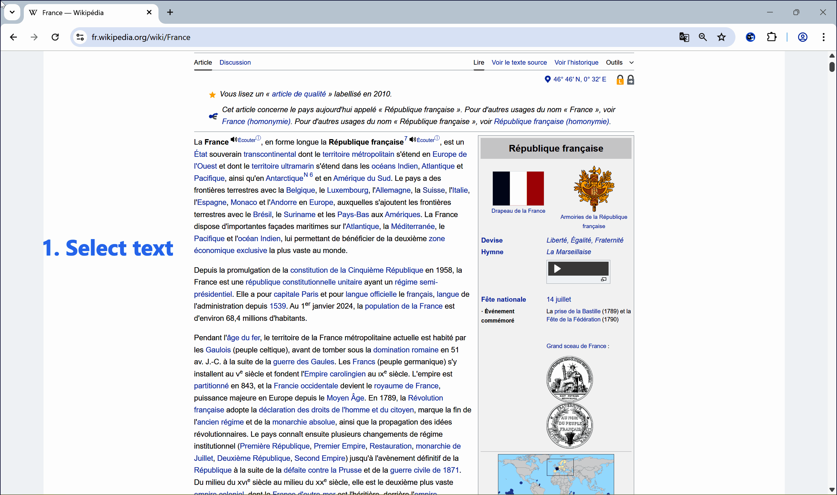 Demonstration of VocabKit translation tooltip appearing over selected text.